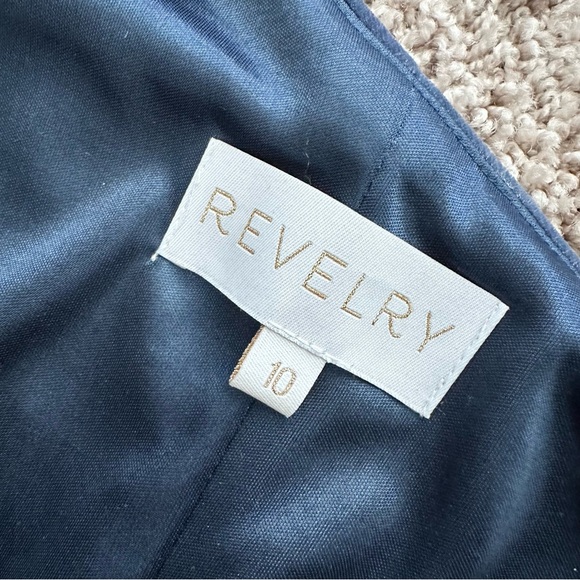 Revelry Jade Velvet Single Shoulder Dress in Blue Size 10 - Picture 7 of 7